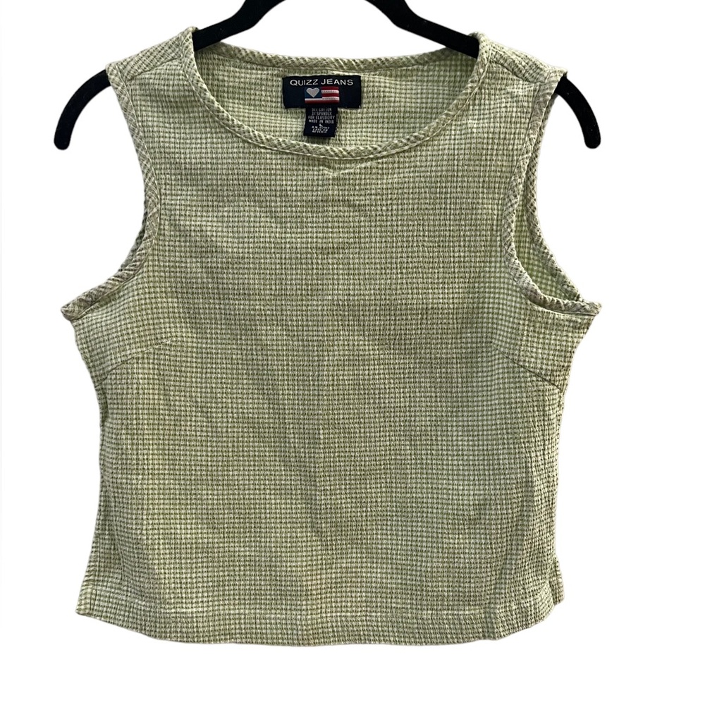 Quizz Jeans Women’s Seersucker Cropped Tank Size L